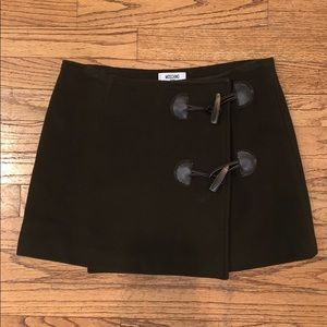 Moschino Olive Green Wool Mini Skirt
